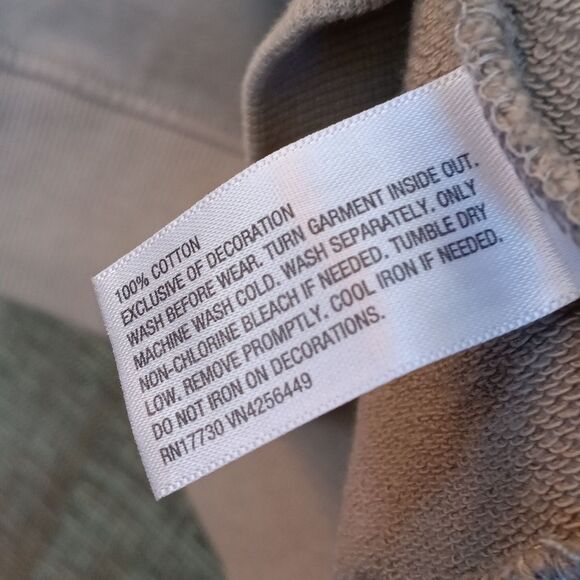 Goodfellow & Co Taupe Cotton Sweat Shirt with Maroon Emblem - Picture 3 of 4